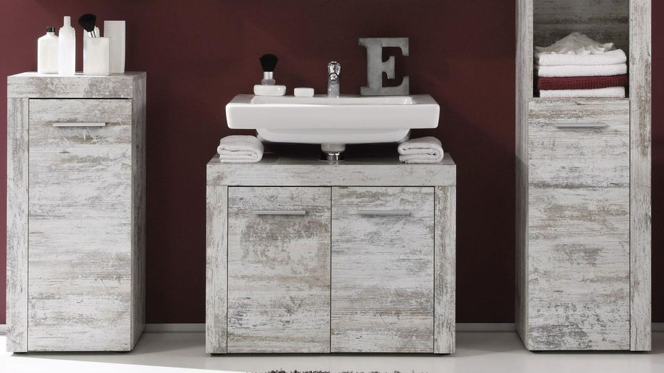 Ensemble meuble de salle de bain 5 pièces mélaminé blanc Cali - Photo n°5