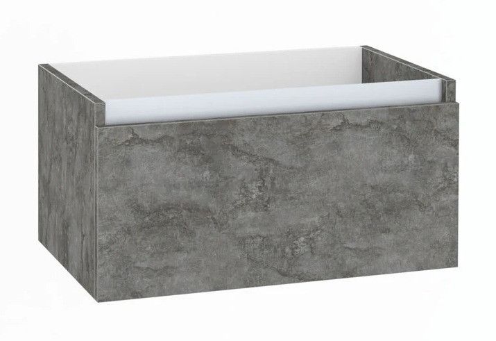 Ensemble meuble de salle de bain gris oxyde 2 tiroirs double vasque et miroir lumineux Teph L 140 cm - Photo n°2