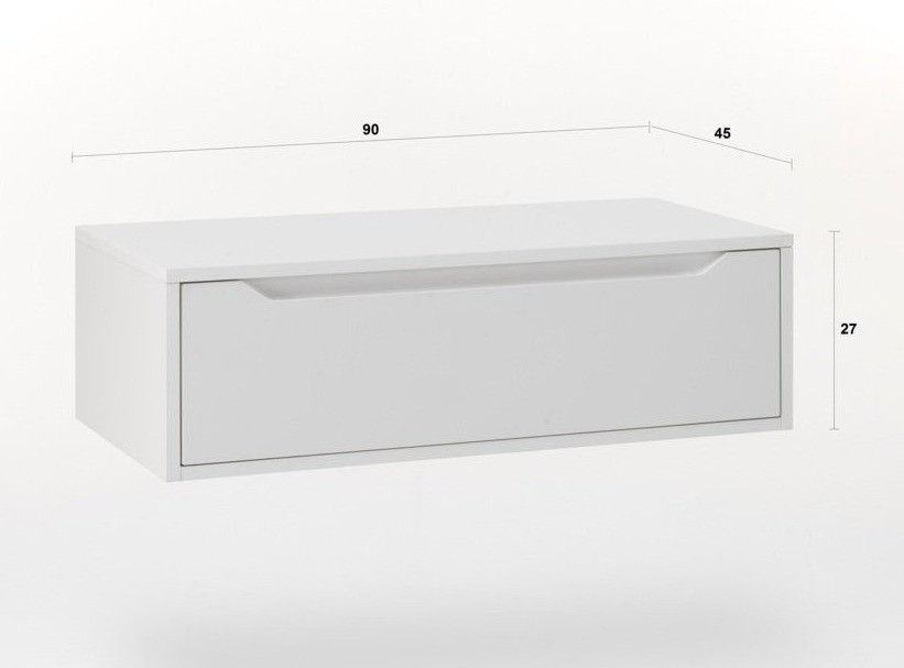 Ensemble meuble de salle de bain laqué blanc avec colonne et miroir lumineux Selb L 90 cm - Photo n°2