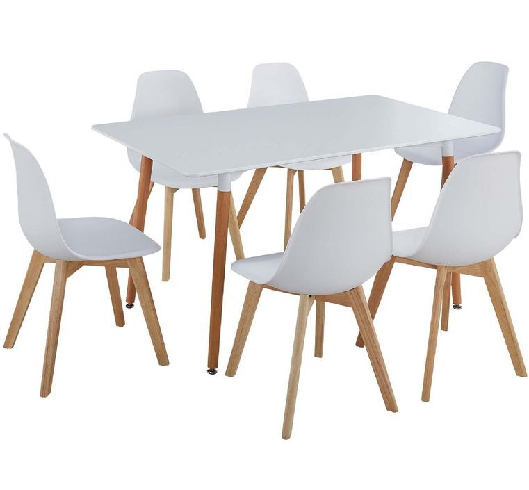 Ensemble table à manger et 6 chaises Rio 140 cm - Photo n°1