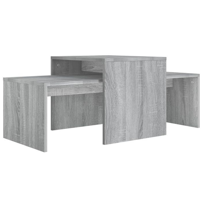 Ensemble table basse Sonoma gris 100x48x40 cm Bois d'ingénierie - Photo n°3