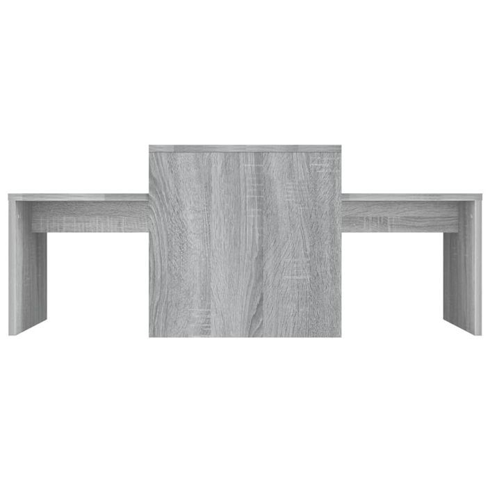 Ensemble table basse Sonoma gris 100x48x40 cm Bois d'ingénierie - Photo n°4