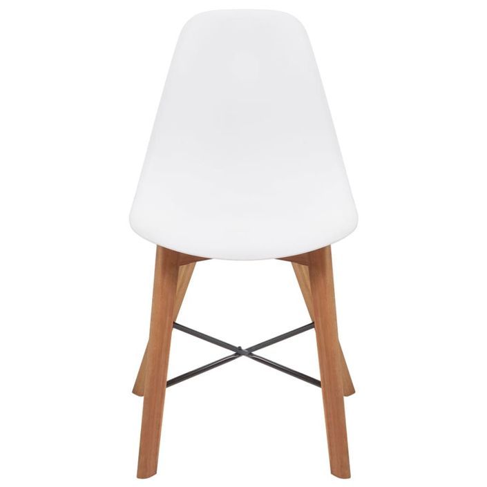 Ensemble table bois d'acacia et 6 chaises polypropylène blanc Silva - Photo n°5