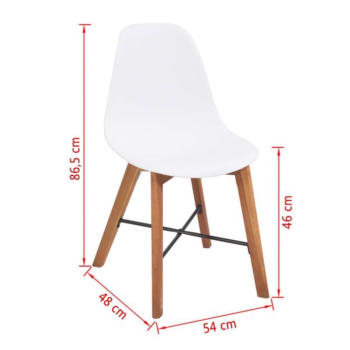Ensemble table bois d'acacia et 6 chaises polypropylène blanc Silva - Photo n°9