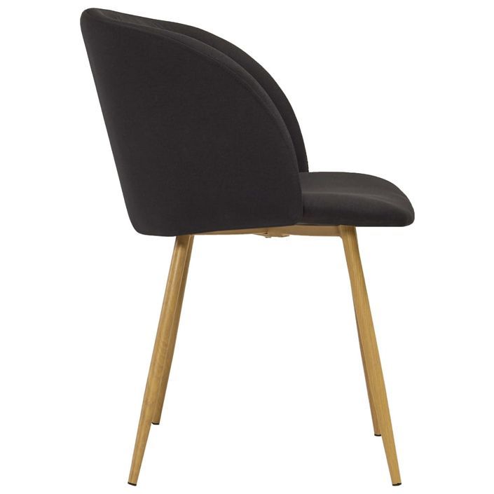 Ensemble table bois marron et 4 chaises tissu noir Liva - Photo n°5