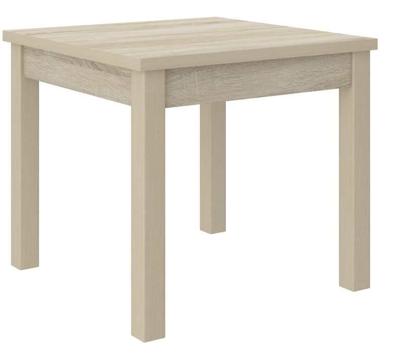 Ensemble table carrée 80/80 cm et 4 chaises en bois clair sonoma et tissu gris foncé Opka - Photo n°4