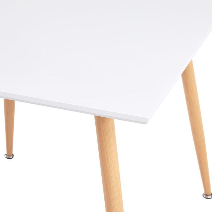 Ensemble table carrée 80 cm et 4 chaises blanc et et naturel Scanda - Photo n°4