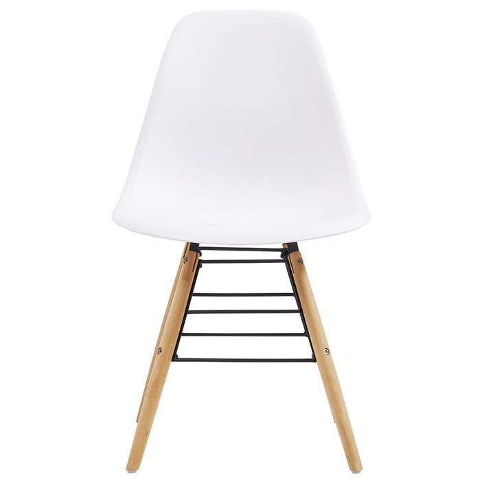 Ensemble table carrée 80 cm et 4 chaises blanc et et naturel Scanda - Photo n°9