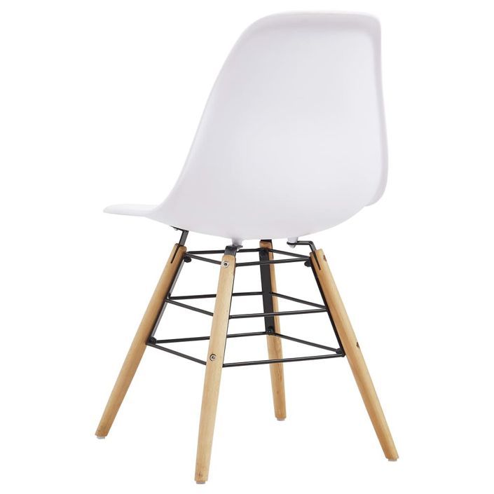 Ensemble table carrée 80 cm et 4 chaises blanc et et naturel Scanda - Photo n°10