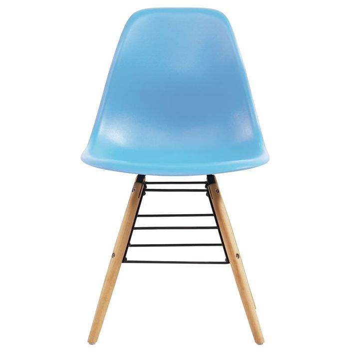 Ensemble table carrée 80 cm et 4 chaises bleu et et naturel Scanda - Photo n°8