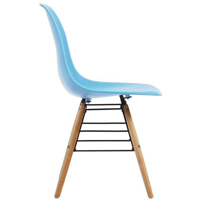 Ensemble table carrée 80 cm et 4 chaises bleu et et naturel Scanda - Photo n°9