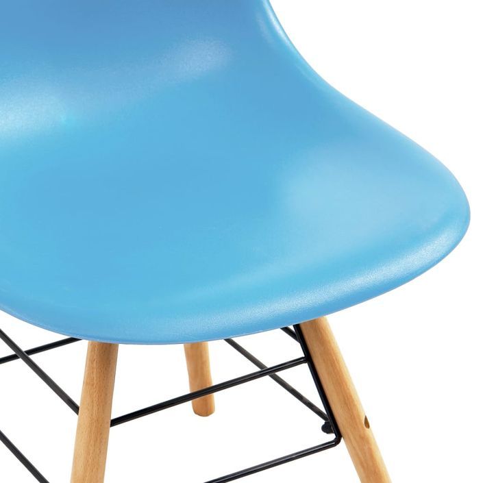 Ensemble table carrée 80 cm et 4 chaises bleu et et naturel Scanda - Photo n°11