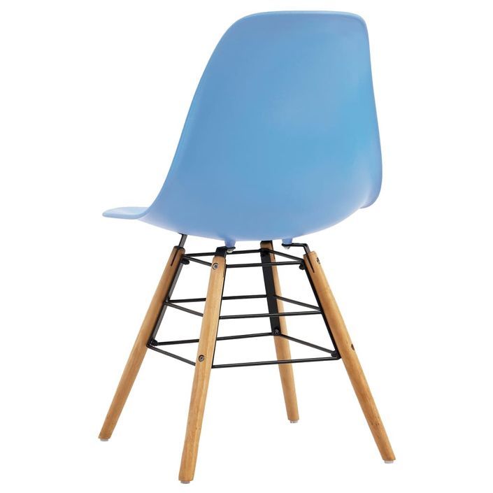 Ensemble table carrée 80 cm et 4 chaises bleu et et naturel Scanda - Photo n°12