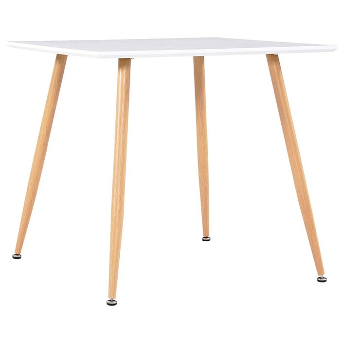 Ensemble table carrée 80 cm et 4 chaises jaune et et naturel Scanda - Photo n°6