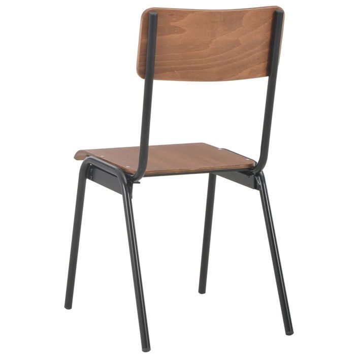 Ensemble table et 4 chaises acier noir et contreplaqué marron Kindustri - Photo n°10