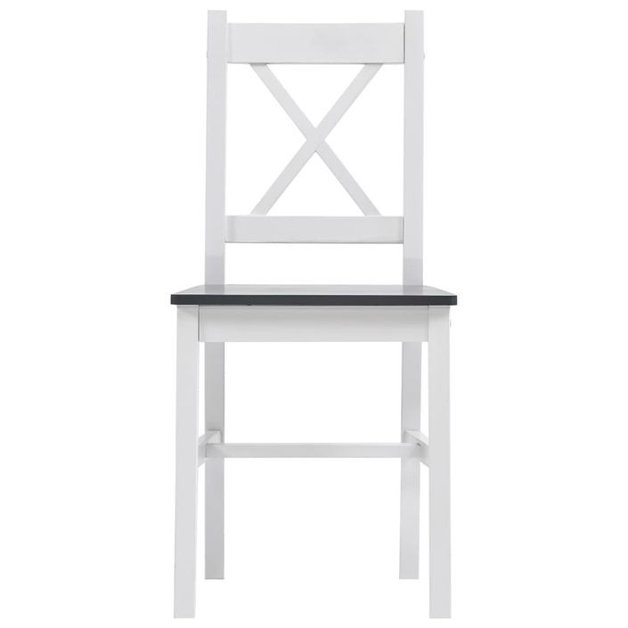 Ensemble table et 8 chaises pin massif blanc et gris Kampia - Photo n°6