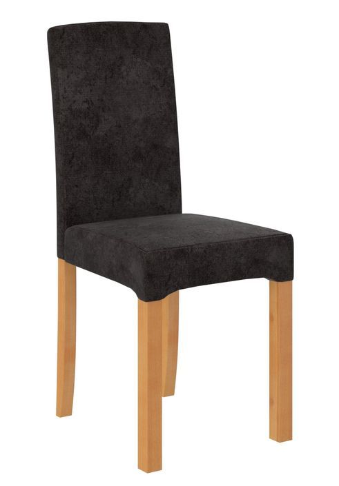 Ensemble table extensible 140/180 cm et 6 chaises en bois clair de hêtre et tissu noir Zakria - Photo n°4