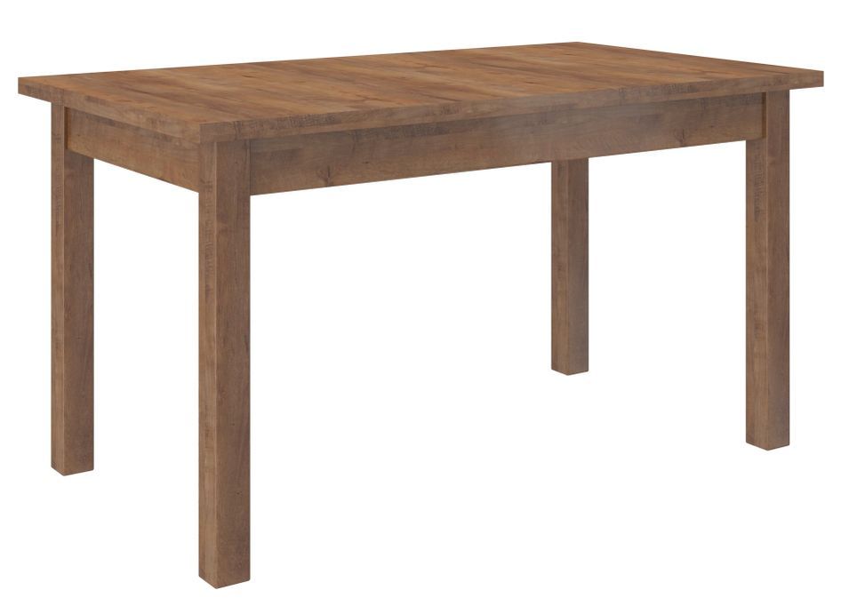 Ensemble table extensible 140/180 cm et 6 chaises en bois marron et tissu beige clair Komba - Photo n°5