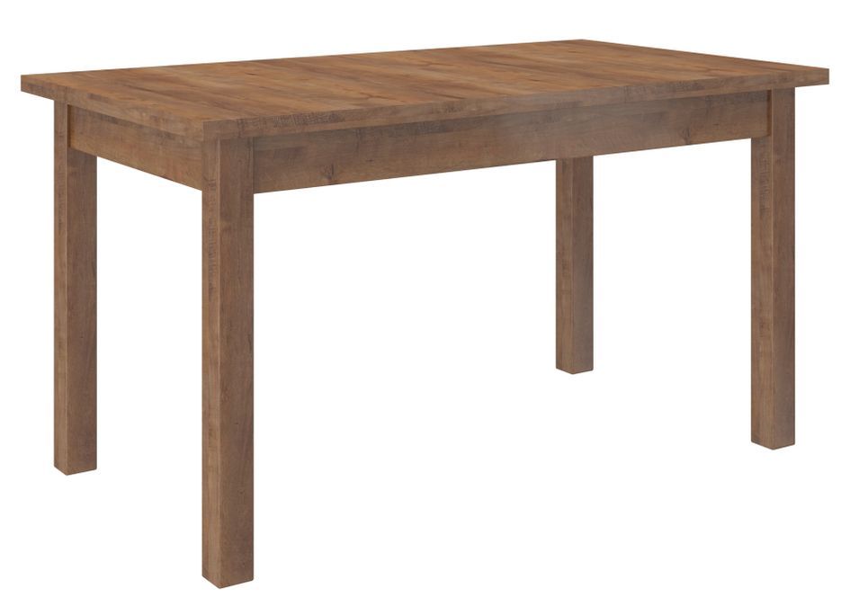 Ensemble table extensible 140/180 cm et 6 chaises en bois marron et tissu gris clair Mouka - Photo n°4