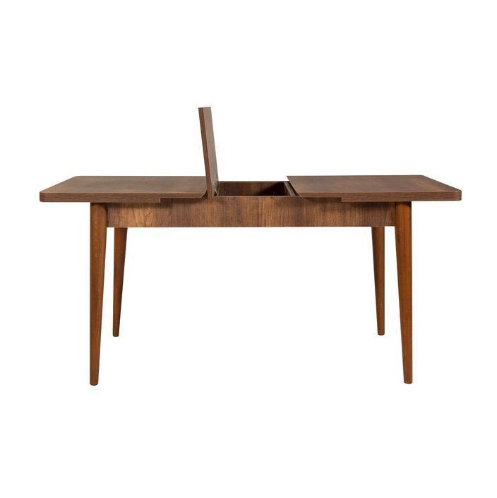 Ensemble table extensible 2 chaises et 2 bancs bois marron et tissu beige Mariva - Photo n°6