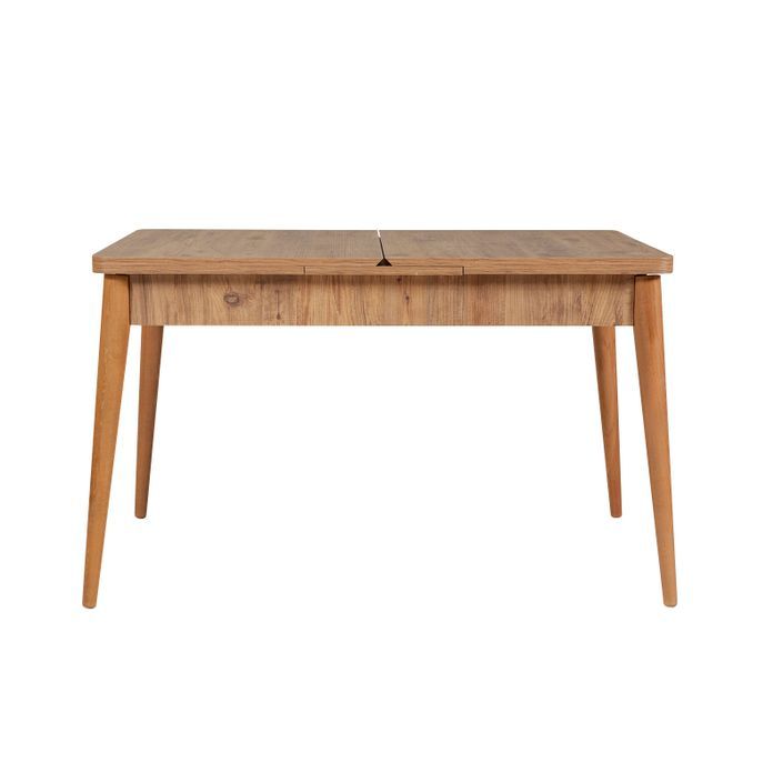 Ensemble table extensible 2 chaises et 2 bancs bois naturel et tissu gris Mariva - Photo n°4