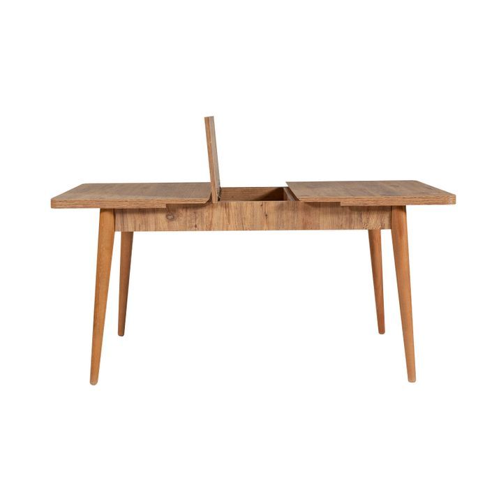Ensemble table extensible 2 chaises et 2 bancs bois naturel et tissu gris Mariva - Photo n°6