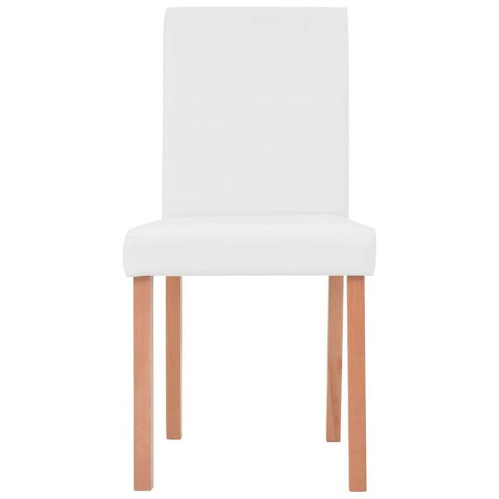 Ensemble table finition en chêne et 4 chaises simili cuir blanc Kila - Photo n°8