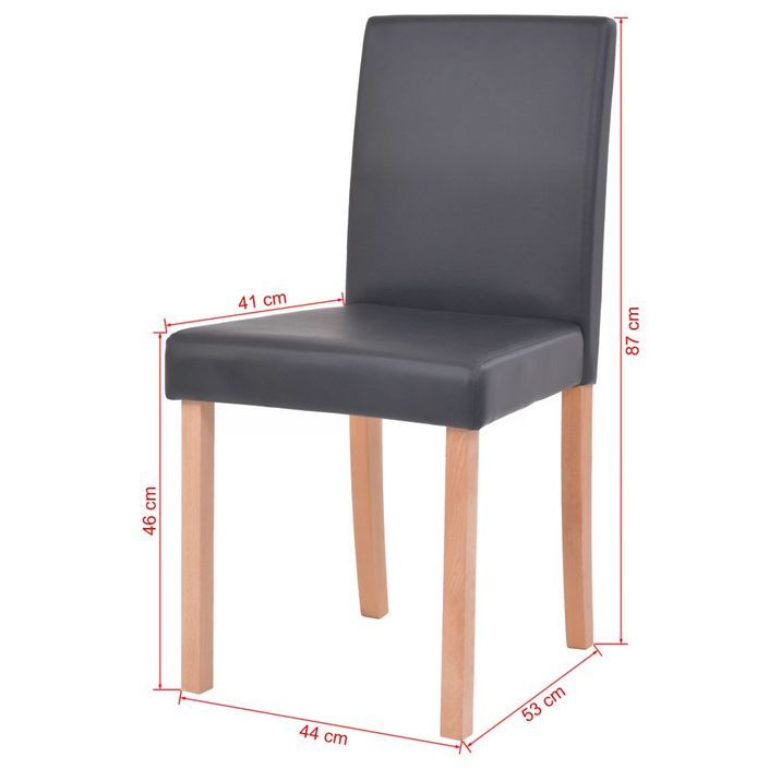 Ensemble table finition en chêne et 4 chaises simili cuir noir Kila - Photo n°9
