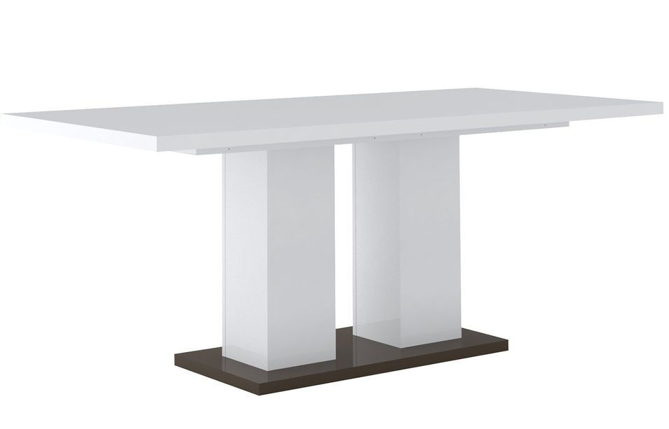 Ensemble table rectangulaire et 4 chaises bois laqué blanc et noir Koyd - Photo n°4