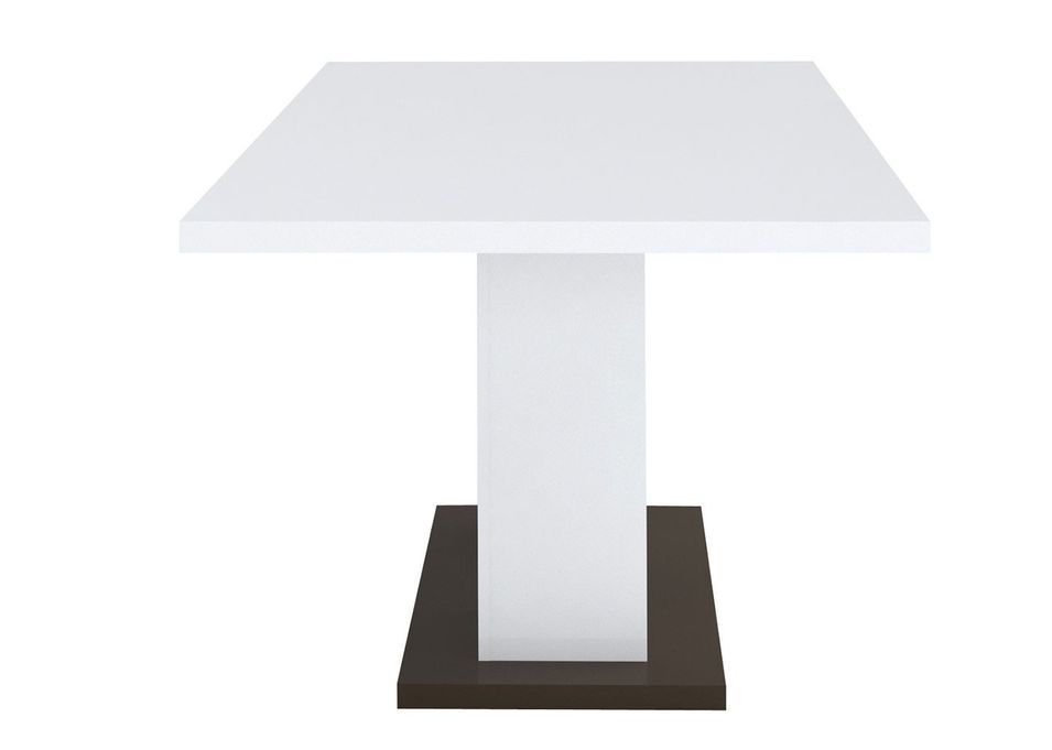 Ensemble table rectangulaire et 4 chaises bois laqué blanc et noir Koyd - Photo n°7