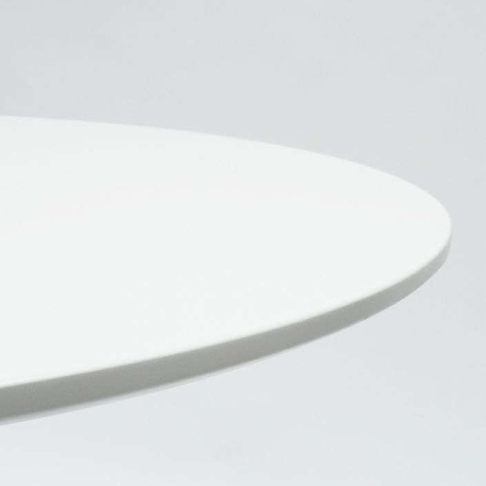 Ensemble table ronde 60 cm et 2 chaises pivotantes blanches avec coussin similicuir Tulipa - Photo n°5