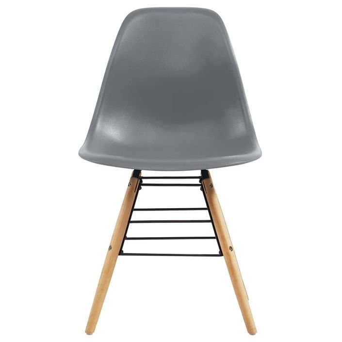 Ensemble table ronde 90 cm et 4 chaises gris et et naturel Scanda - Photo n°5
