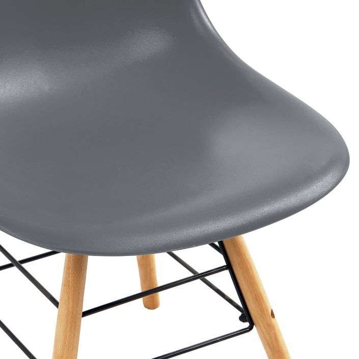 Ensemble table ronde 90 cm et 4 chaises gris et et naturel Scanda - Photo n°8