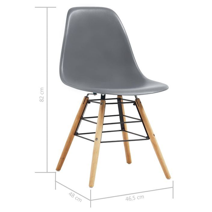 Ensemble table ronde 90 cm et 4 chaises gris et et naturel Scanda - Photo n°9