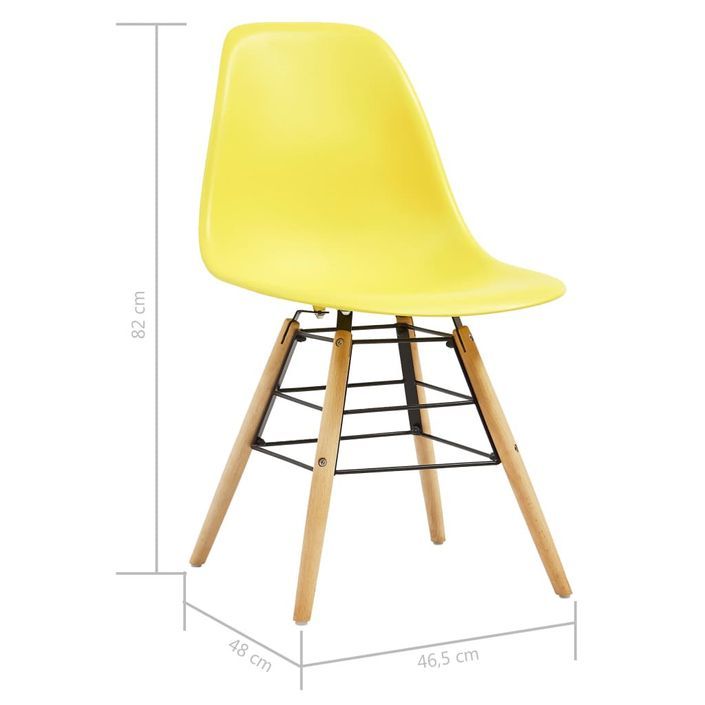 Ensemble table ronde 90 cm et 4 chaises jaune et et naturel Scanda - Photo n°9