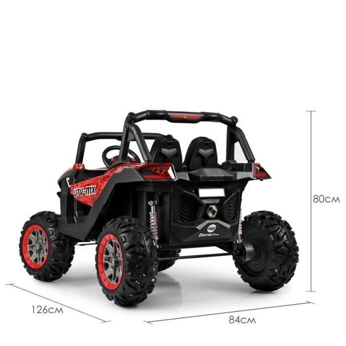 EROAD - Buggy STORM 2 places 4X4 Carbone Rouge 2 places - 12V - Roues gomme - MP3 - Photo n°6