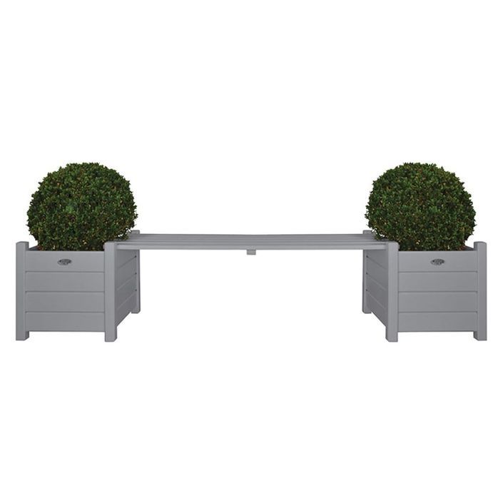 Esschert Design Jardinières avec banc pont Gris CF33G - Photo n°1