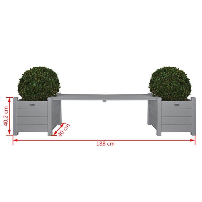 Esschert Design Jardinières avec banc pont Gris CF33G - Photo n°2