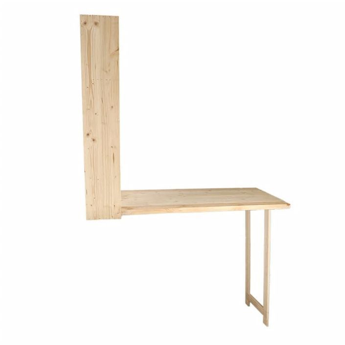 Esschert Design Table de bar murale avec étagère rabattable L Naturel - Photo n°10