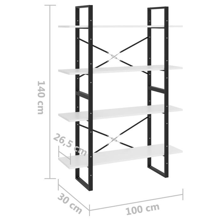 Etagère 4 niveaux Kinola 100 cm - Bois et métal noir - Photo n°10