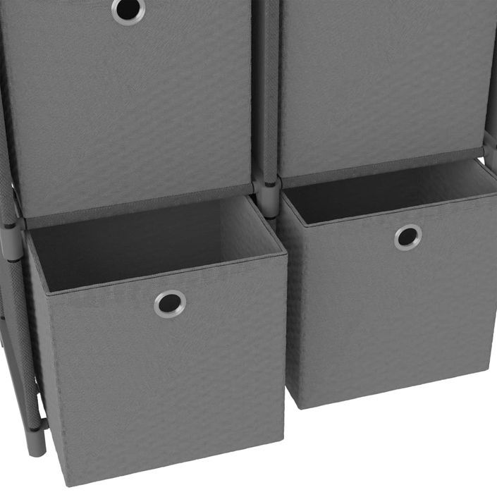 Étagère à 4 cubes avec boîtes Gris 69x30x72,5 cm Tissu - Photo n°7