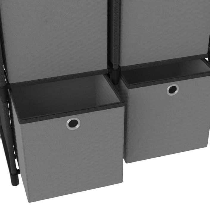 Étagère à 4 cubes avec boîtes Noir 69x30x72,5 cm Tissu - Photo n°7