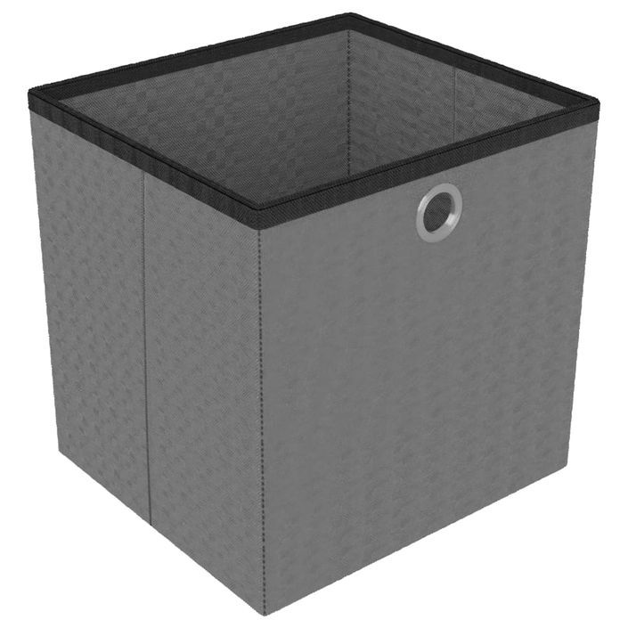 Étagère à 4 cubes avec boîtes Noir 69x30x72,5 cm Tissu - Photo n°8