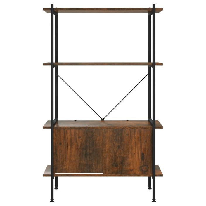 Étagère à 4 niveaux armoire 80x40x130cm Acier bois d'ingénierie - Photo n°4