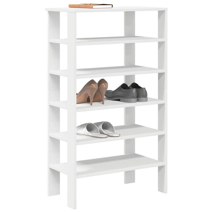 Étagère à chaussures blanc 61x32x105 cm bois d'ingénierie - Photo n°1