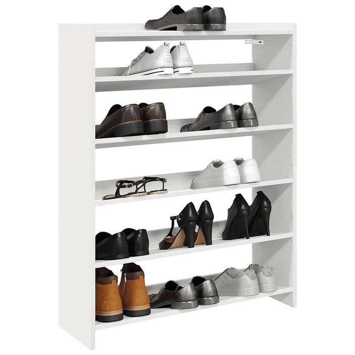 Étagère à chaussures blanc 80x25x100 cm bois d'ingénierie - Photo n°1