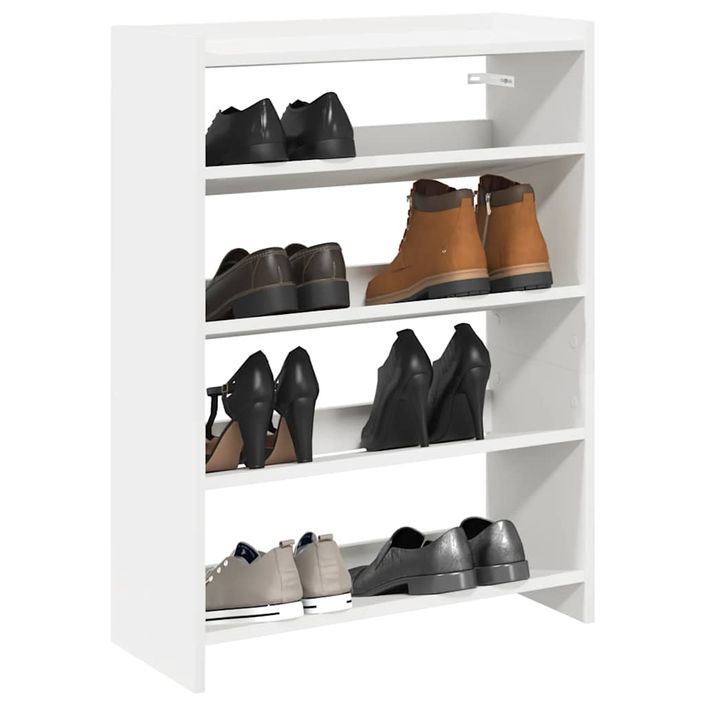 Étagère à chaussures blanc 80x25x61,5 cm bois d'ingénierie - Photo n°1