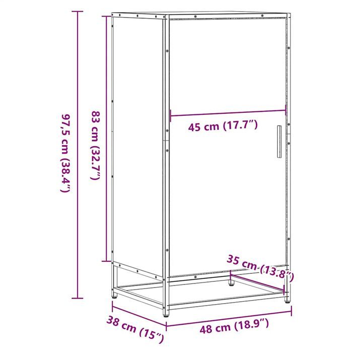 Étagère à chaussures chêne fumé 48x38x97,5 cm bois d'ingénierie - Photo n°11