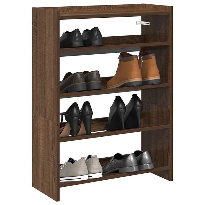 Étagère à chaussures chêne marron 80x25x61,5 cm bois ingénierie - Photo n°1