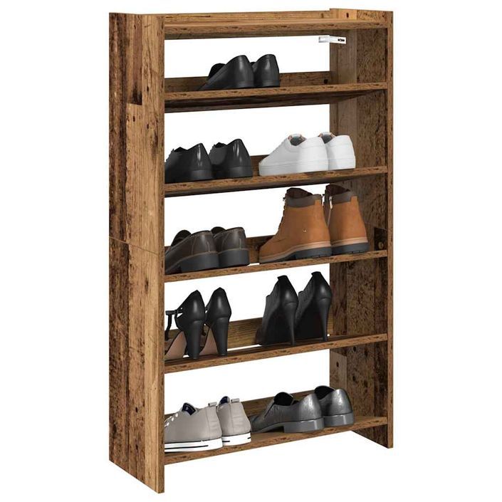 Étagère à chaussures en bois Manda L 60 x H 100 cm - Rangement 5 niveaux - Photo n°1